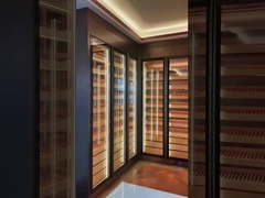 Lemari Anggur Modern Kaca Hitam Ruang Tamu Mewah Merk MINXINLONG