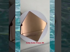 cermin perunggu warna stainless steel -