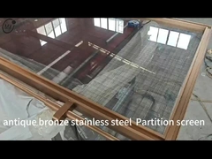 Perunggu Sikat Kaca Logam Stainless Steel Dekorasi Screen Pribadi Partisi