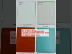 0.3 hingga 3 mm Ketebalan warna Lembar stainless steel Sampel Buku Untuk Dekorasi Desain