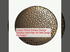 Tembaga dilapisi Antique Distress Stainless Steel Plate Art Wall Desain Untuk Proyek