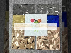 Peti mosaik stainless steel untuk dekorasi dinding 300x300mm Cermin Biji Besar Stereo Latar Belakang Mosaik bata