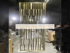 Warna Hitam Perunggu Antiques Rose Gold Hairline Disikat Klasik Stainless Steel Screen Partition Room Dividers