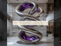Pabrik yang disesuaikan 304 Finish 3D Mirror Polished 316L Stainless Steel Sculpture Untuk Dijual Di Gedung Kantor