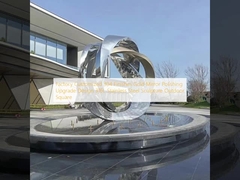 Pabrik Disesuaikan 304 Selesai Emas Cermin Poles Desain Upgrade 316L Stainless Steel Patung Luar Ruangan Persegi