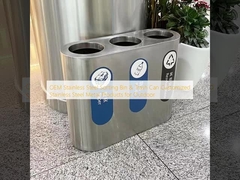 Tempat Sampah & Tempat Sampah Sortir Baja Tahan Karat OEM Produk Logam Baja Tahan Karat yang Disesuaikan untuk Luar Ruangan