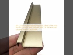 304 Custom Rose Gold Bronze Color Vibration Brushed Finishing Surface 316L Stainless Steel Tile Trim Untuk Dekorasi Interior
