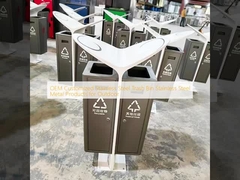 Tempat Sampah Stainless Steel Kustom OEM Produk Logam Stainless Steel untuk Luar Ruangan