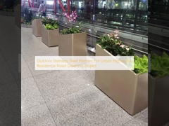 Outdoor stainless steel planters for urban highway & residential road greening project (Tanaman baja tahan karat di luar ruangan untuk jalan raya perkotaan dan proyek perkebunan jalan perumahan)