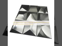 Dekorasi Ruang Tamu Hotel Restoran Bar Dinding Cermin Stereoskopik 3D Mosaik logam