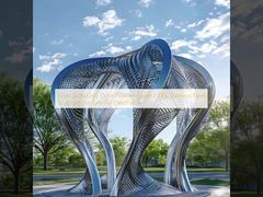 Patung Stainless Steel 316L Dilapisi Bubuk Warna Perak Emas Abu-abu Untuk Dekorasi Eksterior