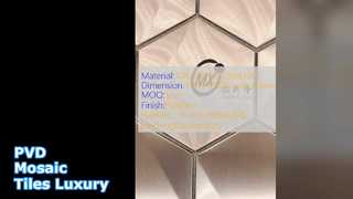 Ubin Mosaik PVD Emas Mawar Emas Hitam