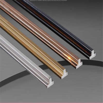 Pabrikan Berbentuk Metal Brushed Moulding Listello Series Stainless Steel Tile Edge Trim Line Untuk Wall External Corner