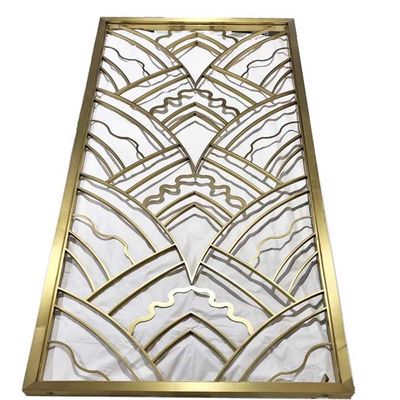 Harga bagus Panel Layar Dekoratif Stainless Steel JIS304 Wearproof Laser Cut Garis Rambut Berongga on line