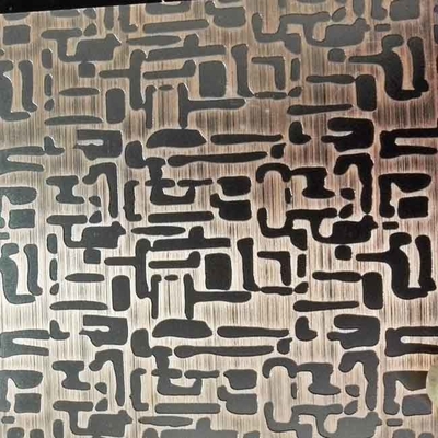 Grade 304 Free Pattern Etched Antique Copper Stainless Steel Sheet for Gate