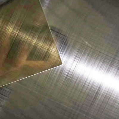 Harga yang bagus 304 Silver Gold Color Crosshairline Brushed Finish Stainless Steel Sheet Dengan Anti Finger Printing on line