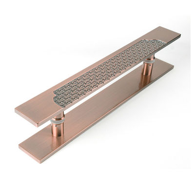 Harga bagus Kustom Aluminium Alloy Door Handle Ukiran Cinta Perunggu Antik Garis Rambut Selesai on line