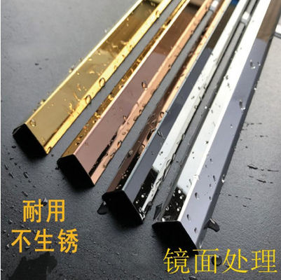Harga bagus 0.5mm 1.5mm 2.0mm PVD Dilapisi Hitam Perak Rose Gold Cermin Logam Stainless Steel L Channel Trim Untuk lantai Dinding Hiasan Tepi on line