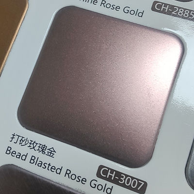 Harga yang bagus Rose Gold Beadblasting Brushed Finish 304 Color Stainless Steel Sheet Dengan Anti-Finger Print on line