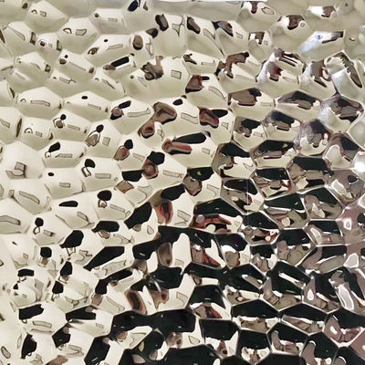 Harga bagus Perak batu permata biru air bergelombang embossed plat stainless steel sheet untuk dekorasi dinding on line