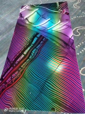 Harga yang bagus Multicolored Pelangi Cermin Seni berwarna Lembar stainless steel 3,0mm Untuk dekorasi on line