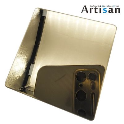Harga yang bagus Champaign Gold 201j1j2 Lembar stainless steel warna cermin selesai Lembar inoks PVD dilapisi untuk lift on line