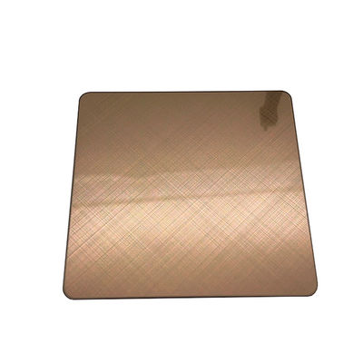 Harga bagus Corss Hairline Stainless Steel Sheet Anti Finger Print Gold Color Ukuran 4ft*8ft Ketebalan 1mm on line