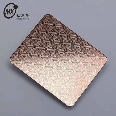 Harga yang bagus Ketebalan 1mm 1.5mm Rose Gold Color Embossed Stainless Steel Sheet on line