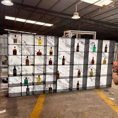 Harga yang bagus Sus304 201 316 High End Customization Wine Cabinet Display Toko Spesialisasi Dengan LED on line