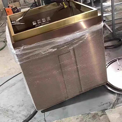 Harga bagus Wadah Tanaman Baja Tahan Karat Aluminium 316L Lapis Bubuk Warna Emas PVD untuk Proyek Hijau Luar Ruangan on line
