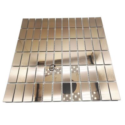 Harga bagus 201 304 Mosaik Stainless Steel Emas Latar Belakang Persegi Lembaran Dekoratif Kualitas Baik Gaya Modern Ubin Dinding Logam 3D on line
