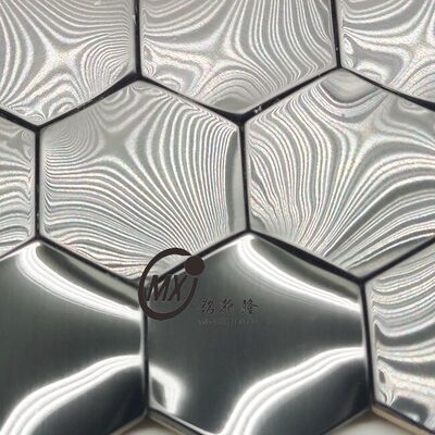 Premium Black Mirror Stainless Steel Mosaic - 3mm Thickness 300x300mm Sheets  For Interior Decoration