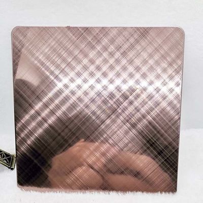 Harga yang bagus Cermin Cross Garis Rambut Warna Coklat Lembar Stainless Steel Dekorasi Mewah on line