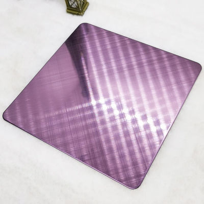Harga yang bagus Grade 304 Cross Hairline Rose Warna Merah Stainless Steel Lembaran Dinding Dekorasi on line