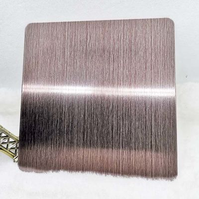 Harga bagus Moire Brushed Hairline Plat Stainless Steel Rose Red Nano Anti Sidik Jari on line