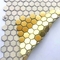Garis Rambut Dipoles Emas Stainless Steel Hexagon Backsplash Tile Untuk Dapur ISO DIN
