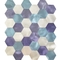 Ubin Dinding Dekoratif Mosaik Logam Hexagon 48 X 48MM Campuran Hitam Dan Putih