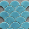 Amerika Selatan biru hijau langit biru warna pola berbentuk kipas ubin mosaik keramik untuk hiasan dinding