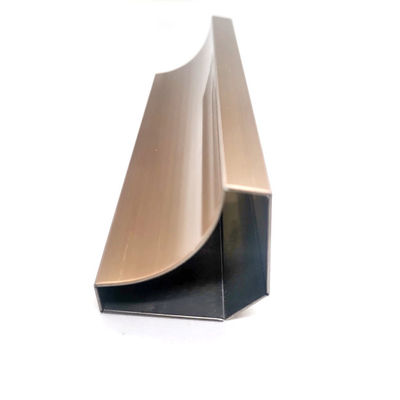 Harga yang bagus 0.6mm 0.7mm Beadblasted Stainless Steel Channel Trim PVD Dilapisi Untuk Perlindungan Wall Deco on line