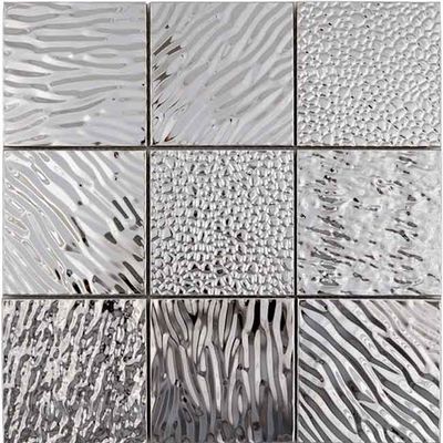 Harga bagus Mosaik Logam Stainless Steel Untuk Gaya Santai Pop Art Backsplash on line