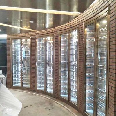 Harga yang bagus Pendingin Kabinet Anggur Stainless Steel Logam 240V 50Hz Panel Kontrol Sentuh on line