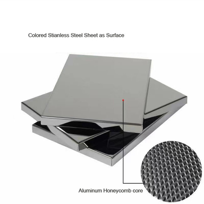 Perak Emas Permukaan Cerah Cermin Stainless Steel Honeycomb Panel Untuk Langit-langit