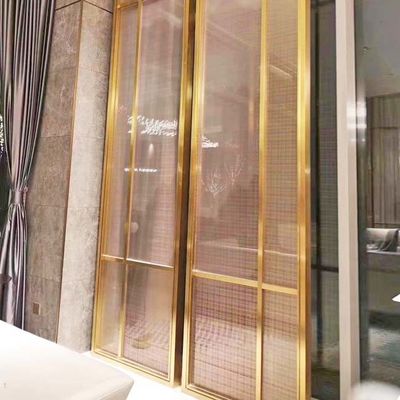 Harga bagus W450mm H2800mm Partisi Layar Stainless Steel Dalam Ruangan Panel Logam Dekoratif Garis Rambut on line