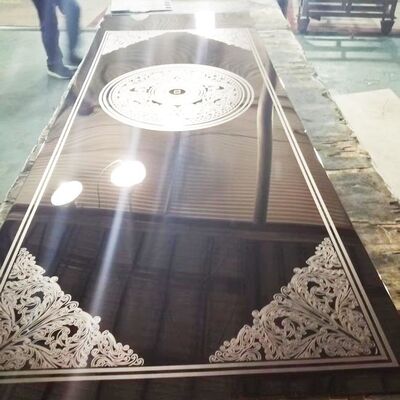 Harga bagus Gaya Klasik Cermin Terukir 8K Lembaran Stainless Steel Warna Hitam untuk Pintu Lift on line