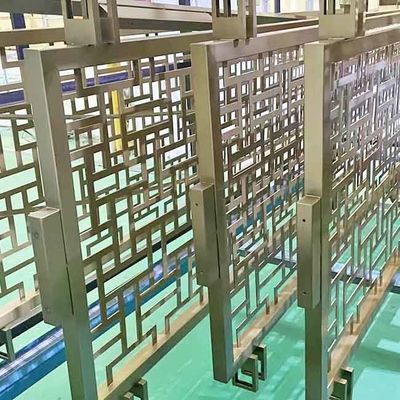 Harga bagus 800Mm Layar Baja Tahan Karat Ruang Partisi Terbagi Pintu Geser Garis Rambut Silang Hitam Ukir Timbul Tembaga on line