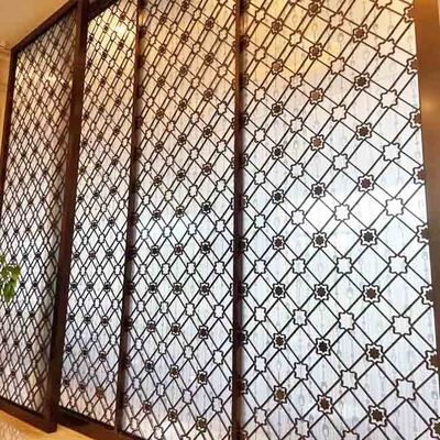 Harga bagus Modern 304 316 201 Emas Rose Perunggu Cermin Garis Rambut Laser Cut Hollow Stainless Steel Logam Layar Partisi Pembatas Ruangan on line