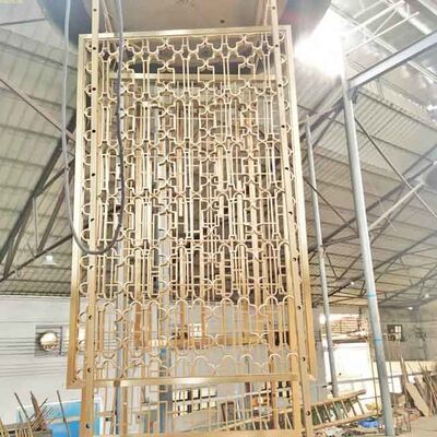 Harga bagus Panel Pembagi Partisi Layar Baja Tahan Karat 500m Pola Bunga Ukir Persegi Kuas Garis Hitam Perunggu Emas Mawar on line