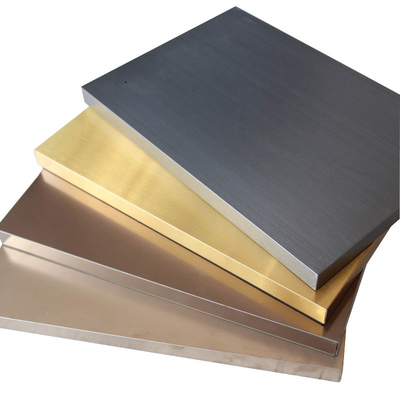 Emas Perak Biru Warna 1.2MM 304 25MM Ketebalan Garis Rambut Disikat Honeycomb Panel Stainless Steel