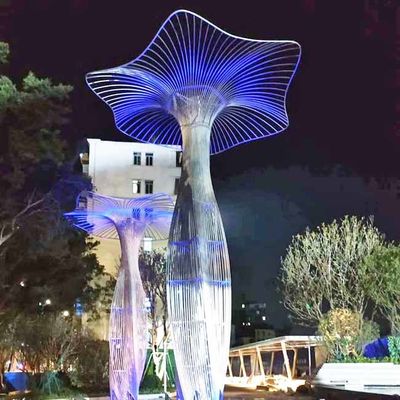 Harga bagus 316l Logam Jamur Taman Ornamen Patung Antirust Daya Tahan on line