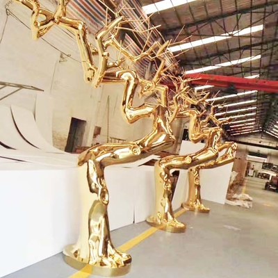 Customized 304 Finishes Emas Cermin Polishing Upgrade Desain Modern 316L Stainless Steel Sculpture Produsen